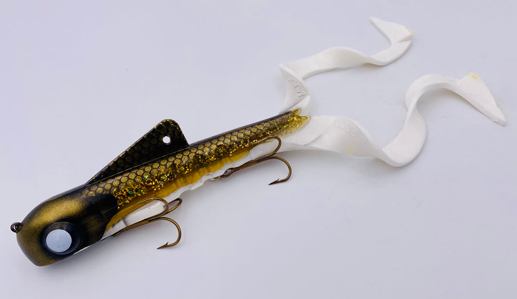 Shallow Pit Bull Double Tail - Pro Harness - White Tail WI Walleye