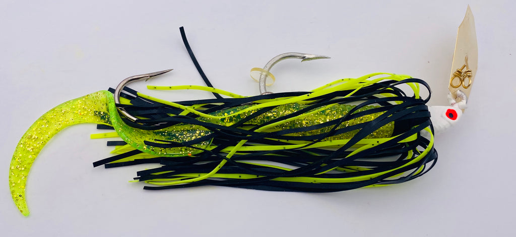 Musky Chatter Bait Black and Chartreuse